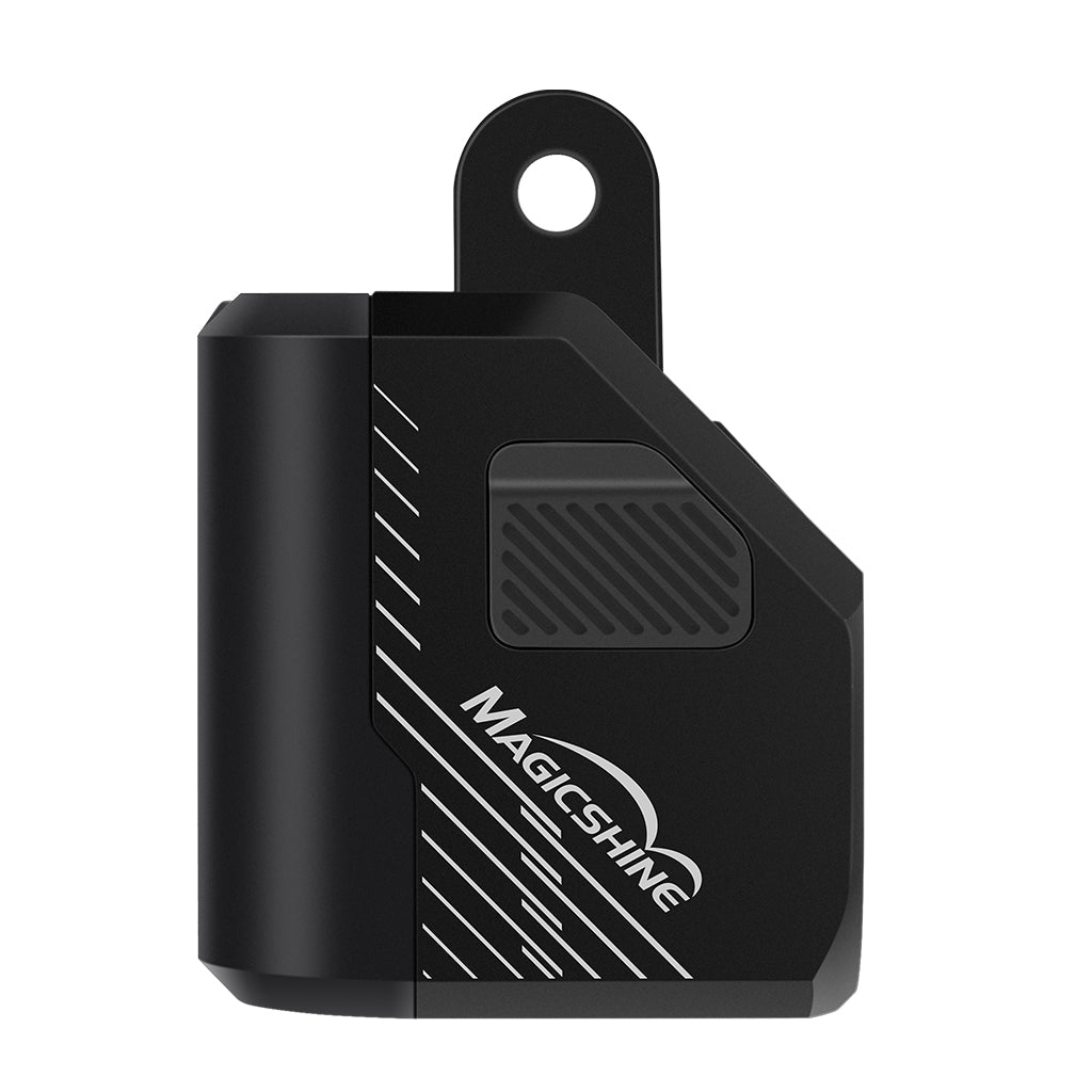 Side view of MAGICSHINE FRONT LIGHT EVO 1100-BLACK mounted on handlebars