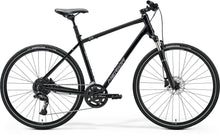 Side view of the Merida CROSSWAY 300 III2, a lightweight aluminum hybrid bicycle.