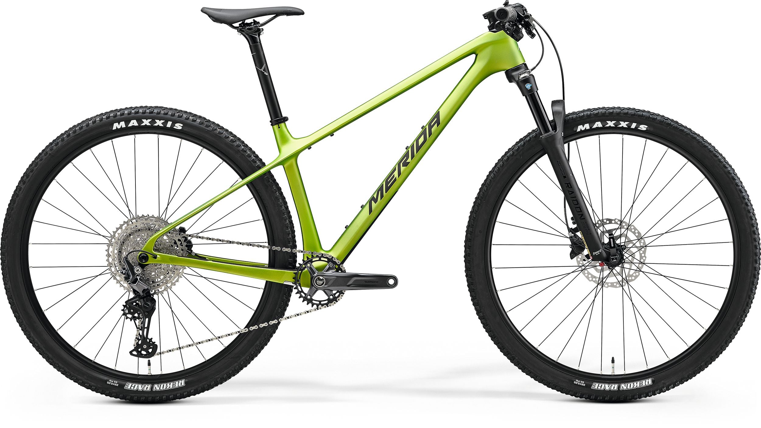 Merida BIG.NINE 3000 III1 cross-country bike with SR Suntour fork and Shimano 12-speed.