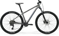 Side view of a Merida BIG.NINE 300 hardtail mountain bike with front suspension, Grey Frame and Maxxis tires.
