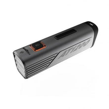 A black and orange portable power bank designed for charging devices on the go, featuring a sleek and compact design.