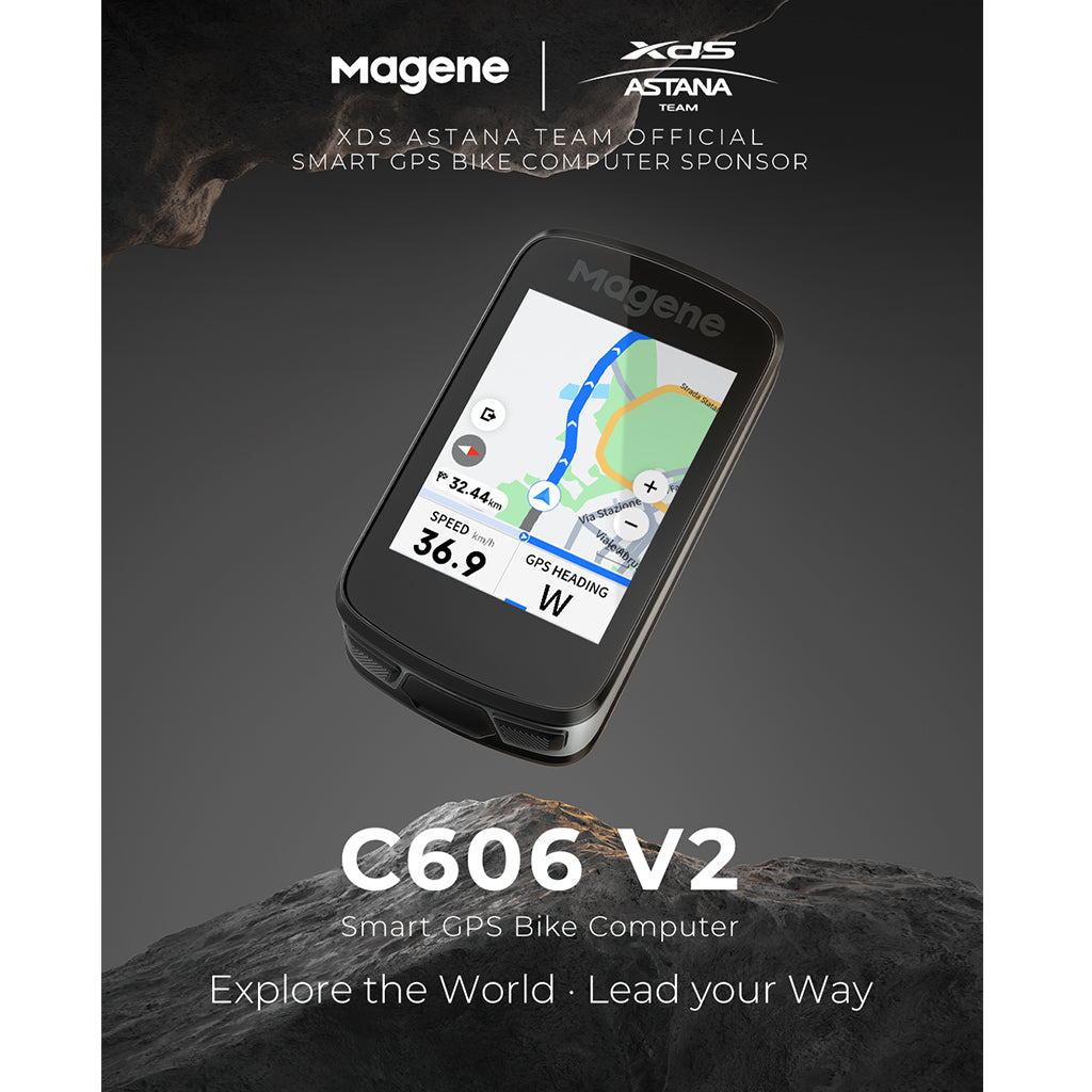 GPS bike computer Magene C606 V2 mounted on road bike