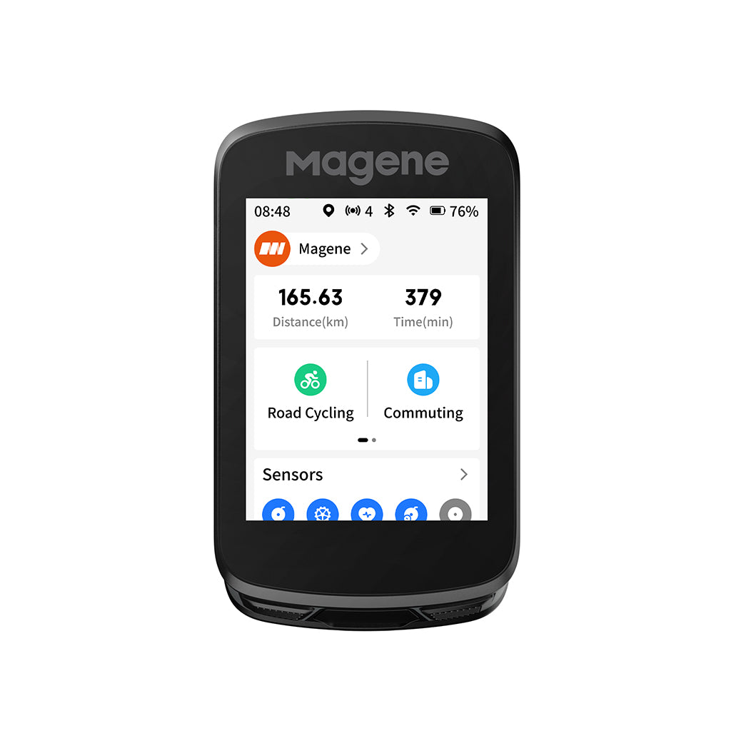 Magene C606 V2 GPS bike computer with touchscreen display