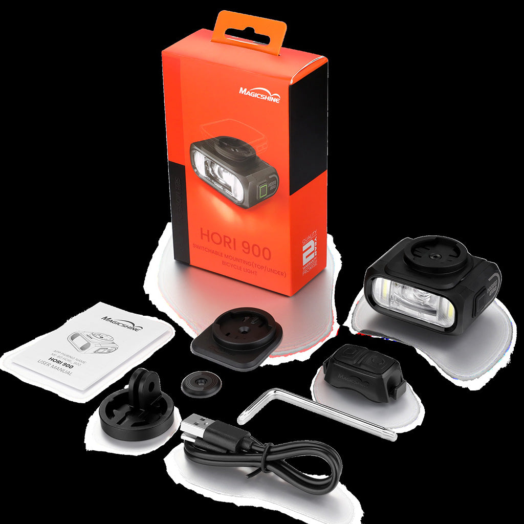 Under-handlebar mounted Magicshine HORI 900 bike light