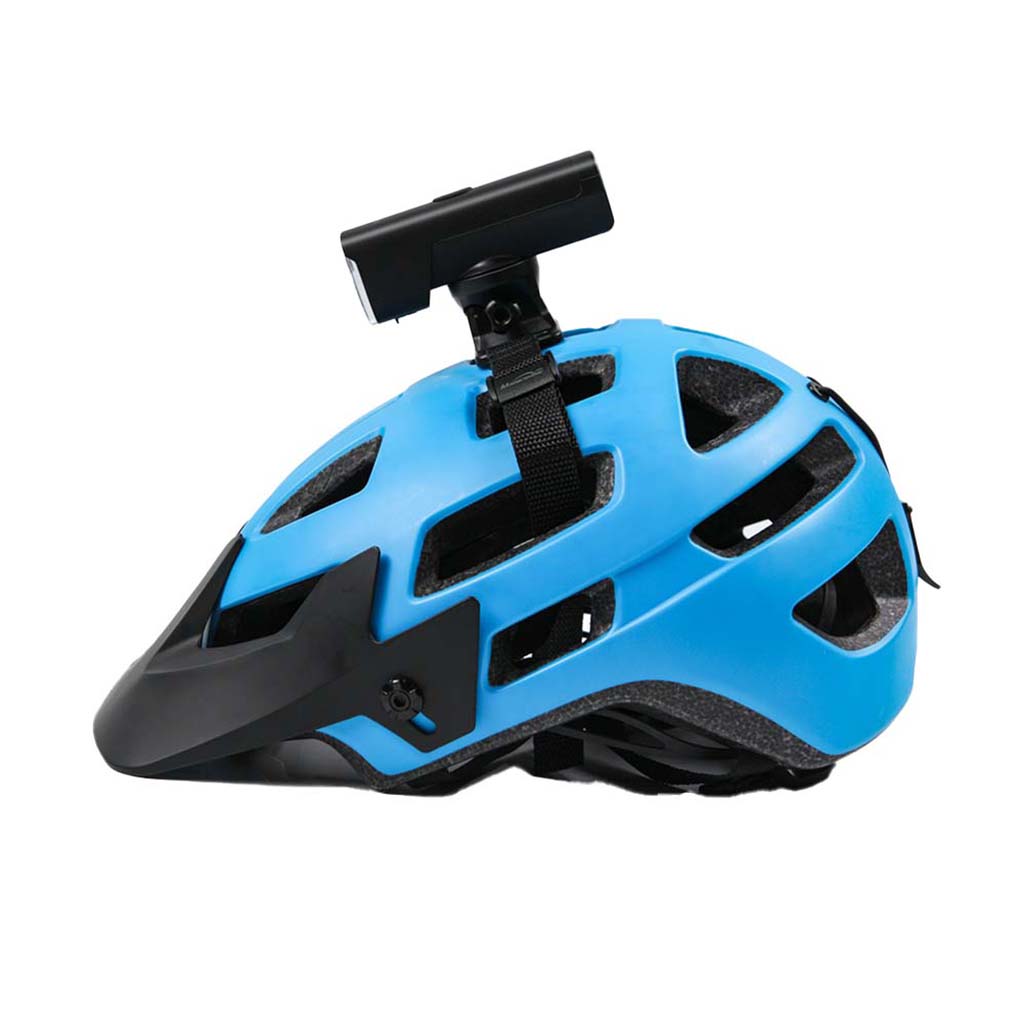 Magicshine helmet mount installed on vented cycling helmet