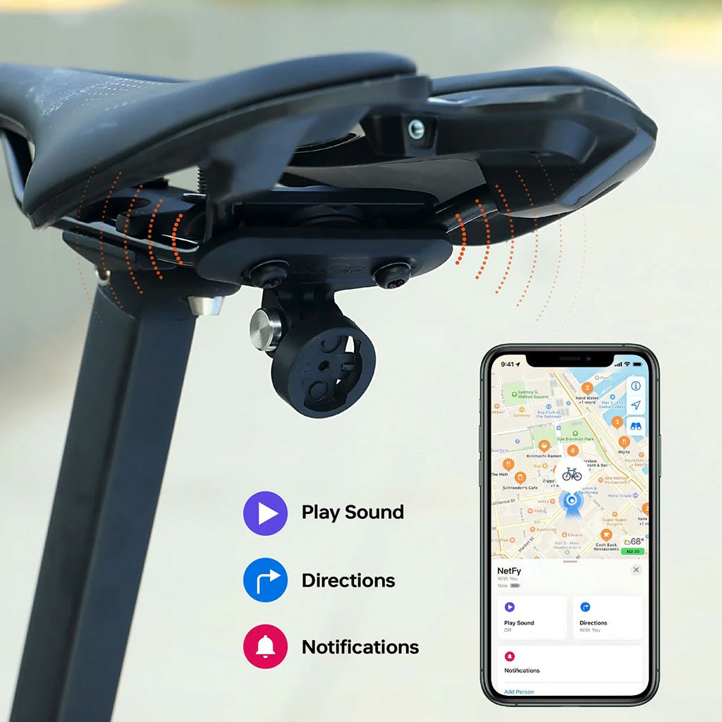 Tamper-resistant saddle mount tracker for commuter and road bikes