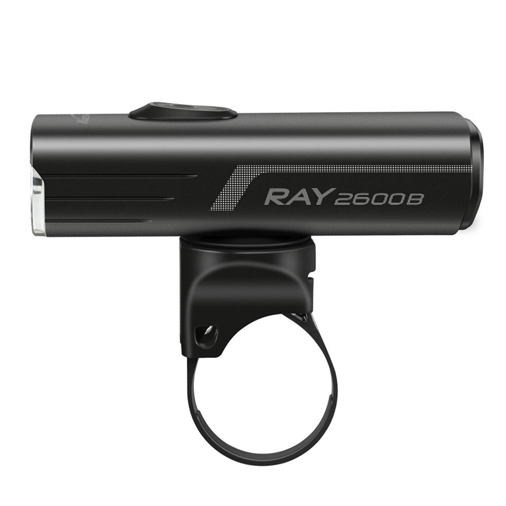 Bicycle equipped with the Magicshine RAY 2600B, demonstrating its secure Garmin quarter-turn mounting system.