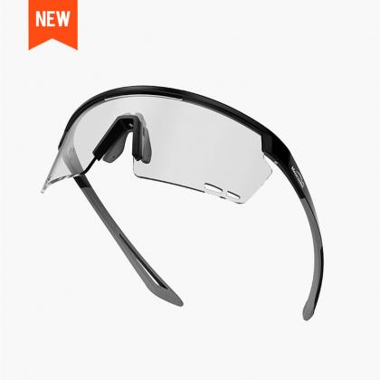 Magicshine Rouler Basic Sports Sunglasses in Black/Grey, featuring a dark lens and sleek semi-frame design, ideal for cycling and everyday sports.