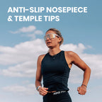 Impact-resistant cycling sunglasses black and grey