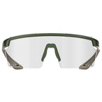 Magicshine Rouler Photochromic lens in Green/Brown demonstrating tint transition, illustrating its adaptability to changing light for optimal visibility.