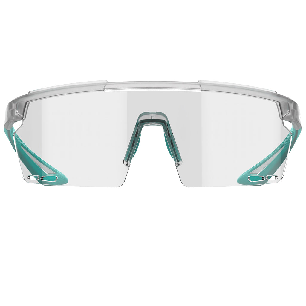 Magicshine Rouler Photochromic performance eyewear in Lake Blue, with dynamic lenses that adjust to light, designed for wide vision and crucial safety during sports.
