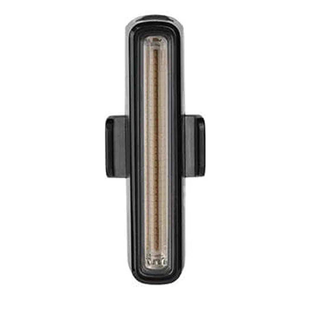 Three-quarter front view of the Magicshine SEEMEE 30TL V2.0 rear light, displaying its rectangular lens and side mounting hook