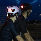 PelotonSync-enabled SEEMEE 50 MAG rear light for group cycling with bright red and white LEDs.

