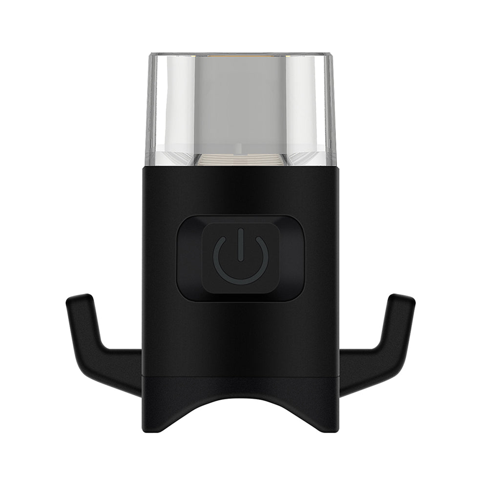 The Magicshine SEEMEE 30TL V2.0 rear light showing its power button.