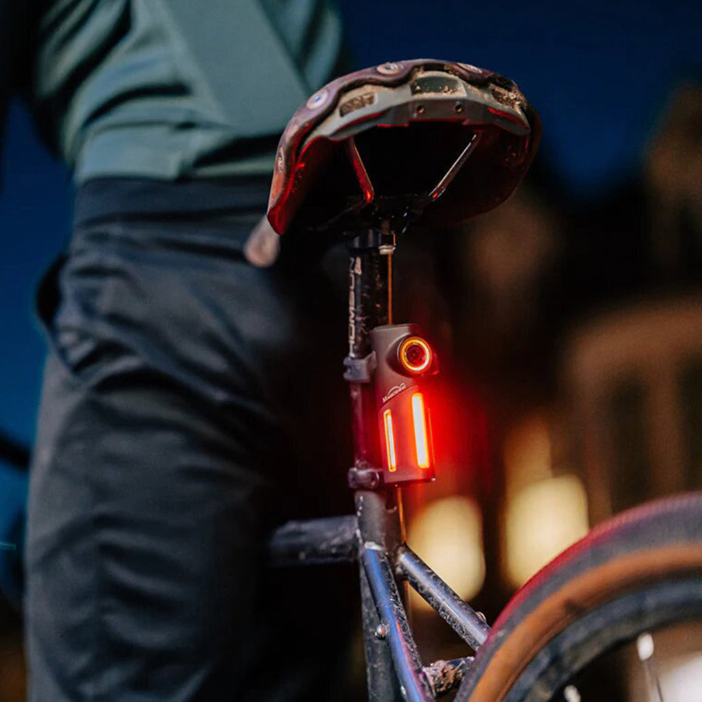 Magicshine SEEMEE DV camera rear light with integrated 1080P HD camera, 30 lumens, smart video looping, Wi-Fi connectivity, and 360° indicator lights.