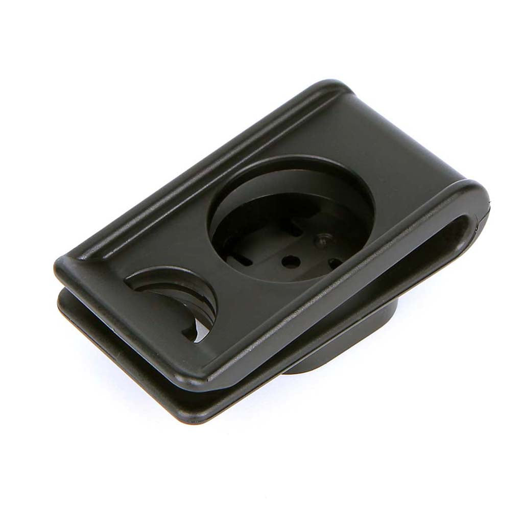 A close-up of the black Magicshine SEEMEE Rear Light Backpack Clip.