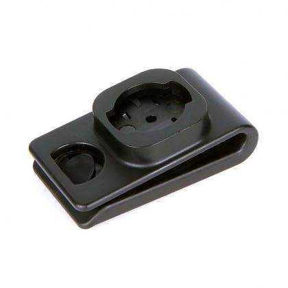 An angled view of the black Magicshine SEEMEE Rear Light Backpack Clip.

