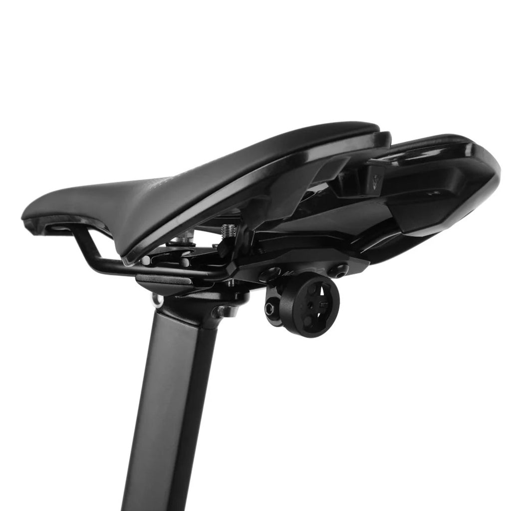 Magicshine saddle mount adapter with GoPro compatibility for clutter-free rear light mounting.