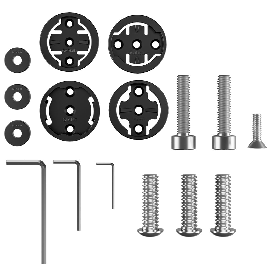 Magicshine TTA-C Integrated Out-Front Bike Mount made of carbon fiber, showcasing its sleek design for aero handlebars and multiple device mounting.