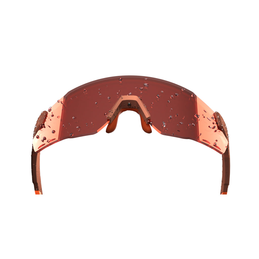 featuring an ultralight frameless design and expansive PC shield lens for cycling, with a waterproof finish.