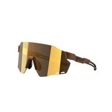 Magicshine Windbreaker Classic Sunglasses in Coffee Brown, featuring an ultralight frameless design and expansive PC shield lens for cycling.