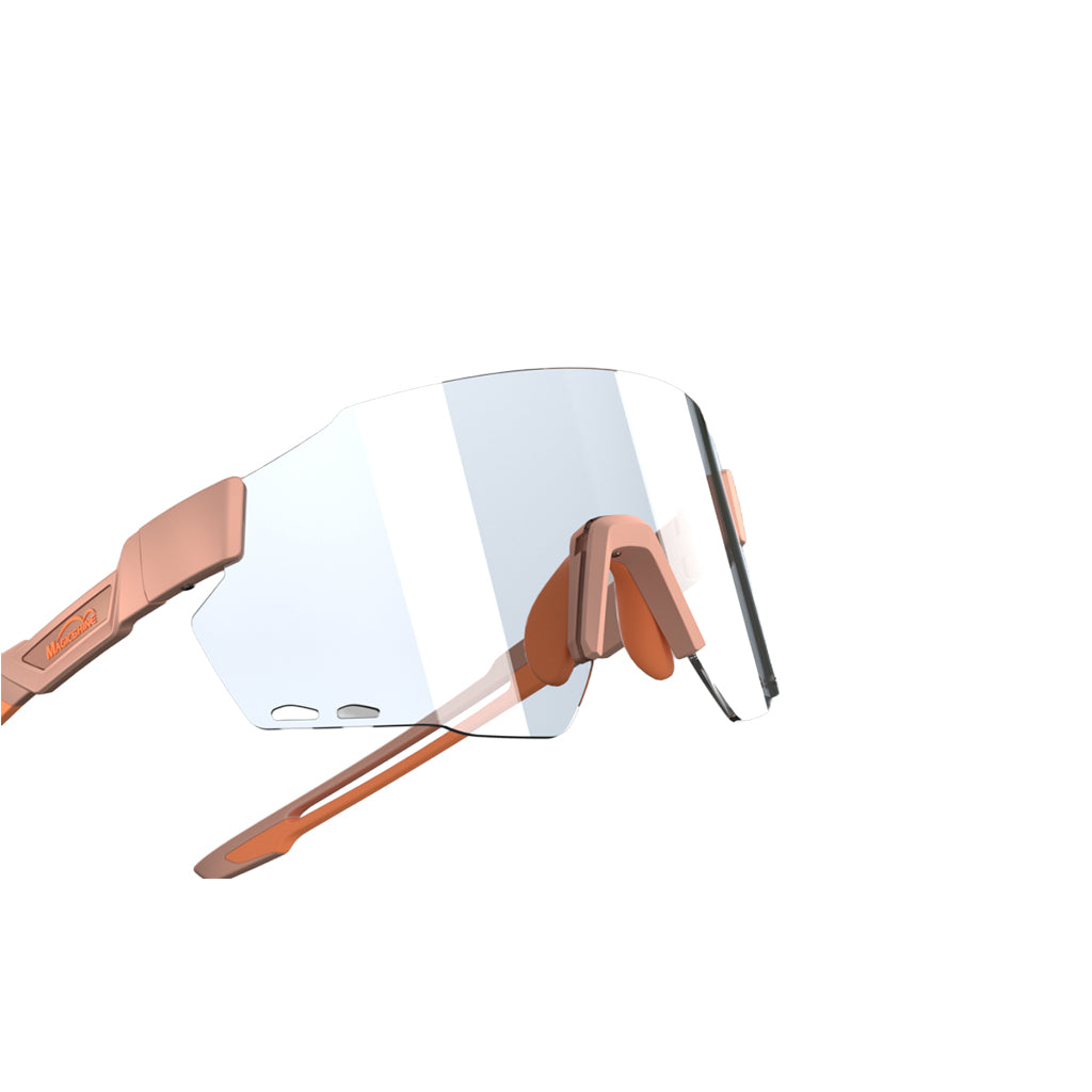 Performance cycling eyewear Magicshine Windbreaker Phoenix Red with photochromic lens technology

