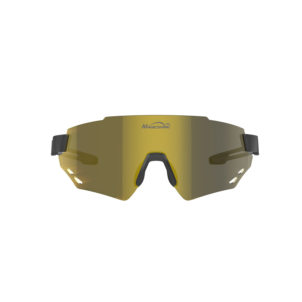 Performance cycling sunglasses Magicshine Windbreaker Gold with polarized lens

