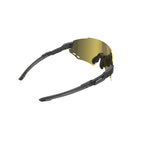 Gold Magicshine polarized cycling sunglasses with ultralight wraparound lens

