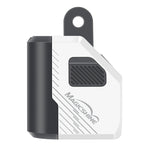 Side view of Magicshine EVO 1100 front bike light with 1100 lumens beam, visible at night