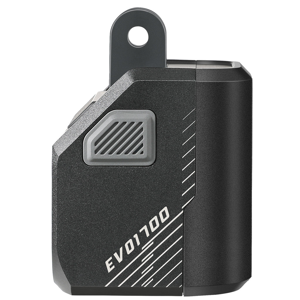 A close-up side view of the Magicshine EVO 1700 bike light, showing its sleek design.