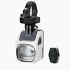 A Magicshine EVO 1700 bike light is shown mounted to a handlebar, highlighting its design. 