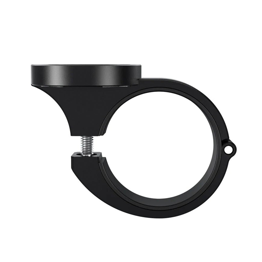 The Magicshine Garmin Aluminium Handlebar Mount is shown from a side perspective, emphasizing its sturdy design.