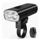 The Magicshine RAY 2600B light is mounted on bicycle handlebars, displaying its integrated design.