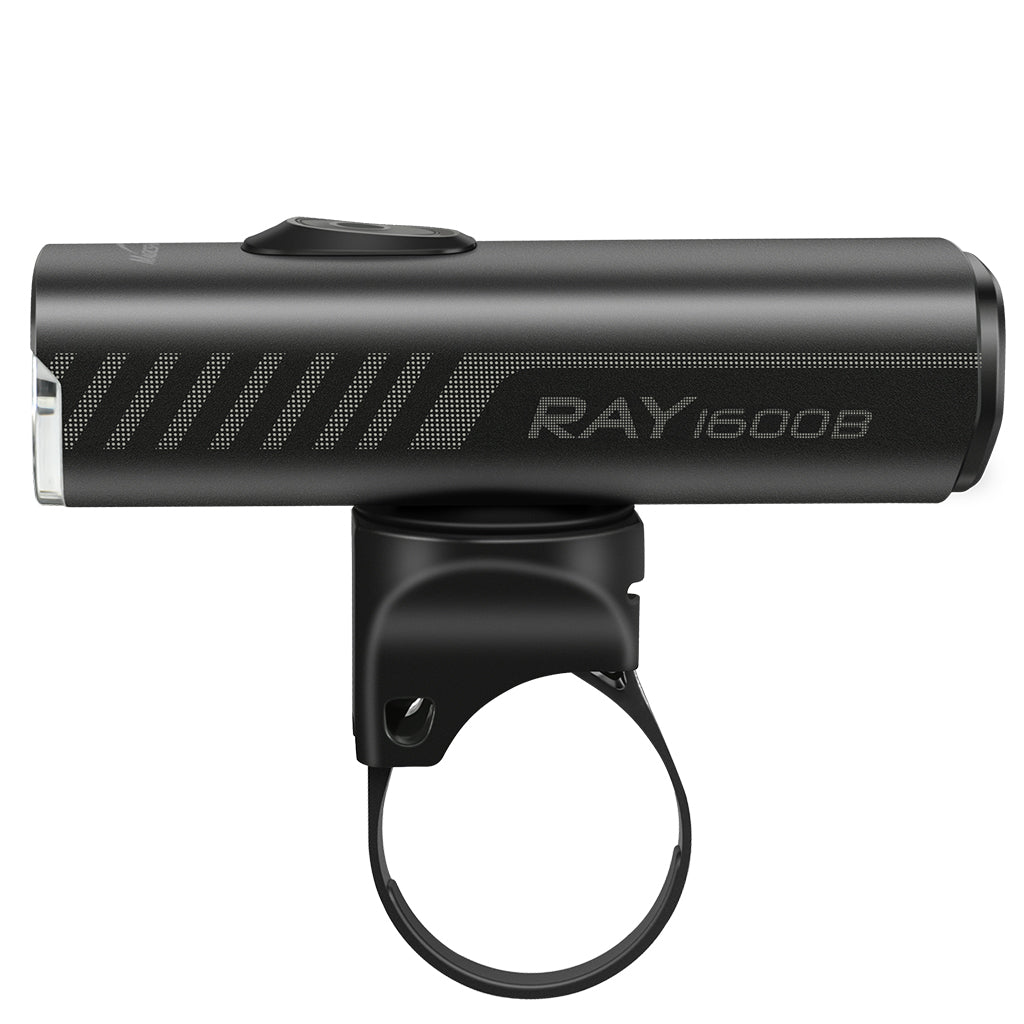 Side view of the Magicshine Ray 1600B front light mounted on a bicycle.