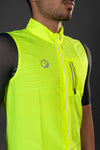 Man wearing Neon colored Gilet Sleeveless Cycling Jacket