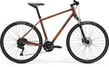Side view of the Merida CROSSWAY 100 III2, a lightweight aluminum hybrid bike.