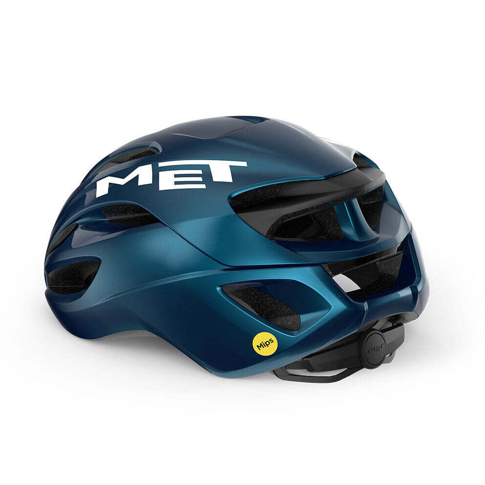 MET RIVALE MIPS ROAD CYCLING HELMET (TEAL BLUE METALLIC/GLOSSY)