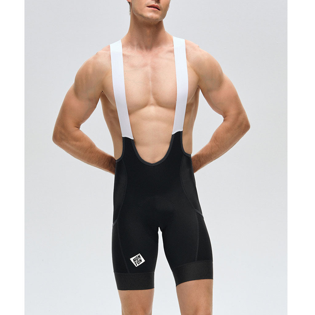 Cycling bib shorts with reflective accents for visibility