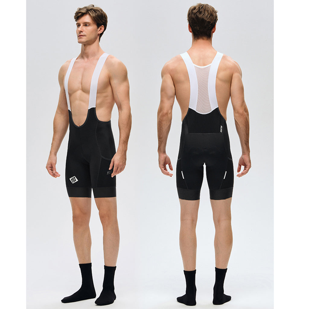 Rear view of Monton Chase Summer Bibshorts for cyclists