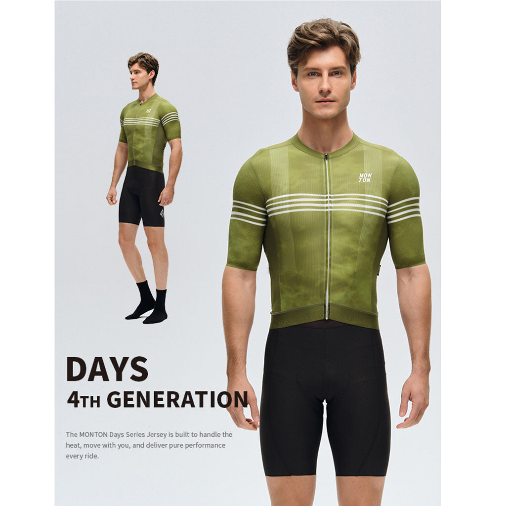 Monton Days 4.0 Jersey Pesto Green lightweight cycling jersey