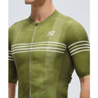 Pesto Green race-fit Monton cycling jersey with Italian panels