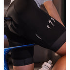 Men’s black cycling bib shorts with breathable mesh back