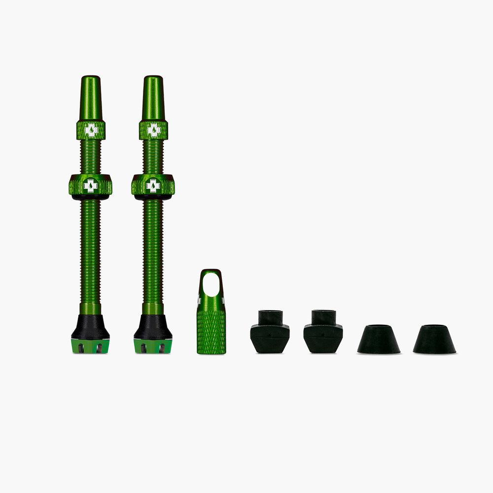 Muc-Off 80mm Tubeless Valves Green – V2 Presta Valve Kit