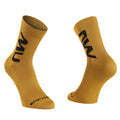 Two pairs of yellow socks from the Northwave Extreme Air Mid collection in ochre color