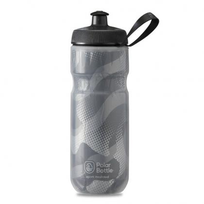 590ml squeezable Polar Bottle Charcoal/Silver – ideal for biking and gym use