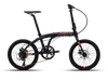 A black Magicshine ALLTY 1200U bike light is mounted underneath a bicycle handlebar, positioned directly below a Garmin cycling computer, creating a streamlined integrated setup.