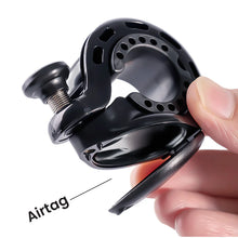 Ravemen Q2 bicycle bell accessory with AirTag holder