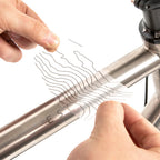 Restrap heavy duty vinyl bike frame protector installed
