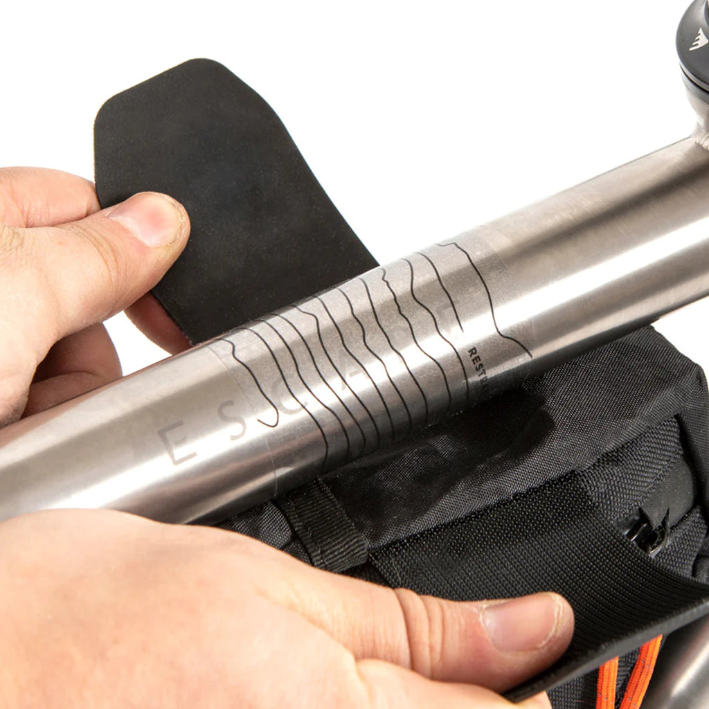 Clear bike frame protection tape with black Restrap design