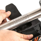 Clear bike frame protection tape with black Restrap design